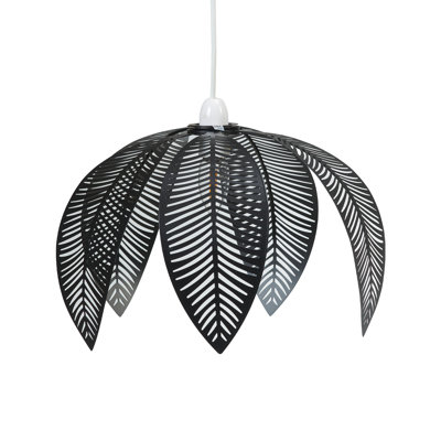 27 cm H Round Pendant Shade ( Hook & Loop Fastener ) in Black