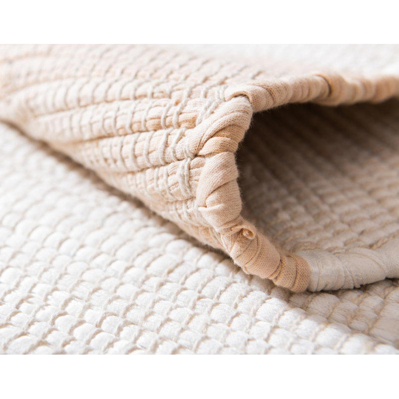 Johnie Hand-Knotted Cotton Yellow and Ivory White Rug, Runner 2'7" x 6'1"