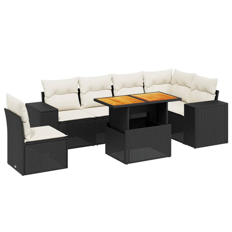 Grand canapé modulaire en rotin PE Vidaxl