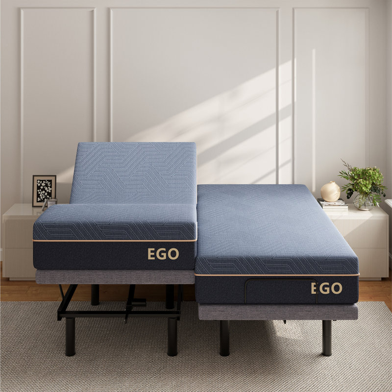 Lit massant zéro gravité réglable avec matelas en mousse à mémoire de forme infusé de gel de cuivre de 30 cm, ports USB et télécommande sans fil