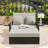PE Rattan Double Chaise Lounge with Adjustable Backrest, Footrest and Comfortable Cushion-965410283-965410284