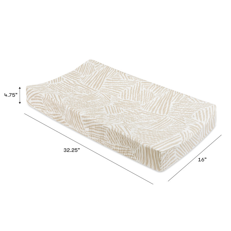 Oat Stripe Quilted Muslin Cotton Changing Pad Cover