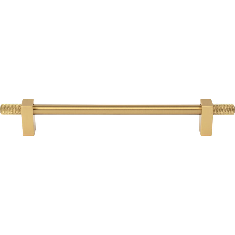 Larkin 4 Knurled Ends Bar Pull, 12", Brushed Gold