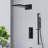 Juno Matte Black Thermostatic Rainfall Waterfall Shower Faucet With Slide Bar