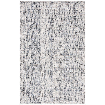 Abstract Hand Tufted Wool/Cotton Rug in Beige/Black
