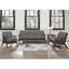 Chaise en bois massif gris: finition noyer, revêtement, structure en caoutchouc du coussin de siège, coussins attachés-1608227441