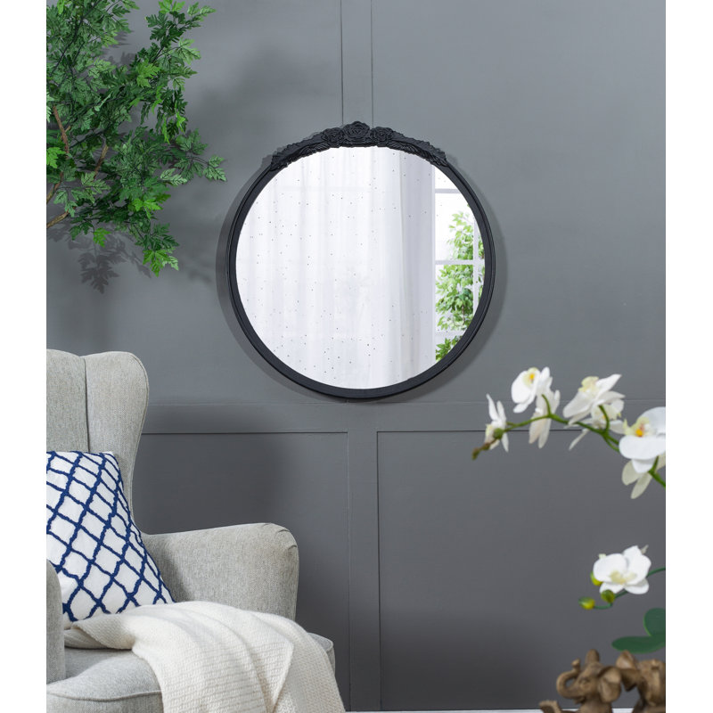Miroir rond manufacturé, Noir