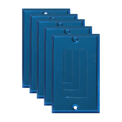 Enerlites Decorator/GFCI 1-Gang Metal Wall Plate - Polished Blue (5-Pack)