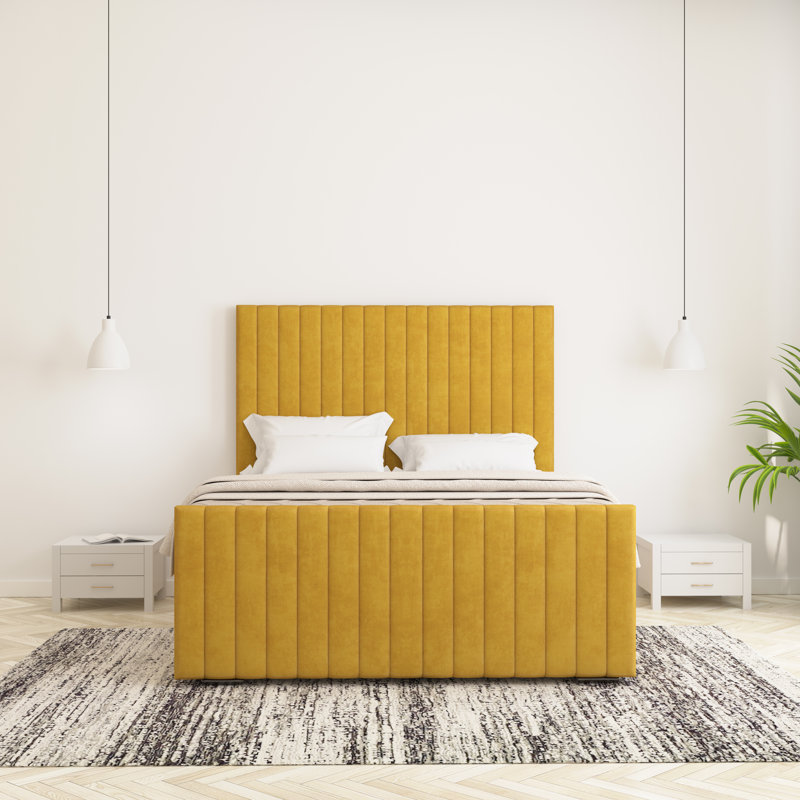 Upholstered Bed, Turmeric, Small Double (4')