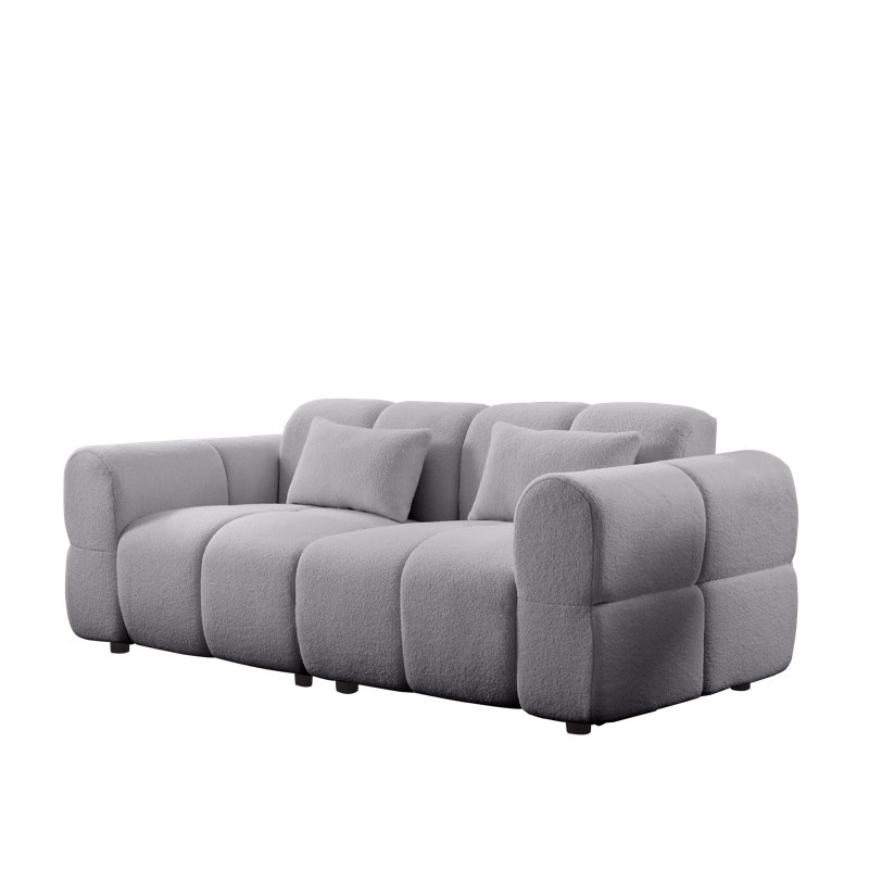 Canapé rembourré Boucle, Gris