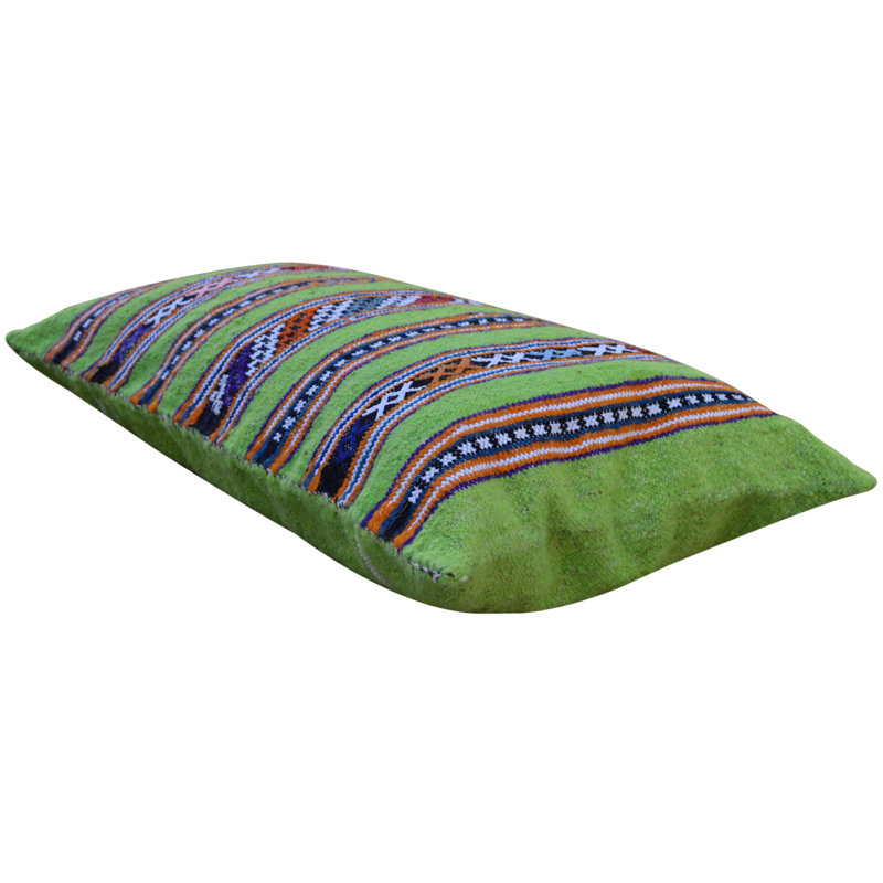 Lumbar Pillow Cover & Insert, Green\Blue, 17" H x 30" W, Polyester/Eco-Fill