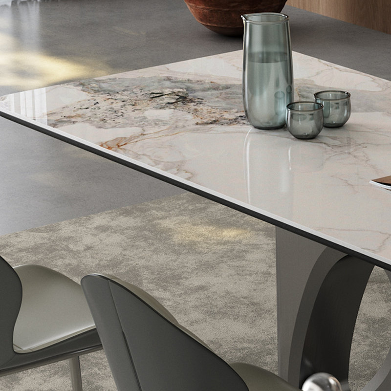 Ensemble de table de salle à manger rectangulaire simple italien moderne, H 29,5 po x L 59 po x l 31,5 po