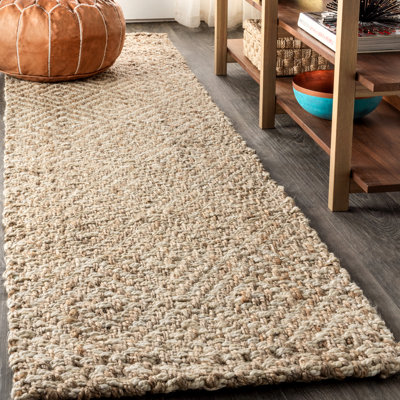 Tapis en jute naturel à gros losanges tissé à la main Mcgowan