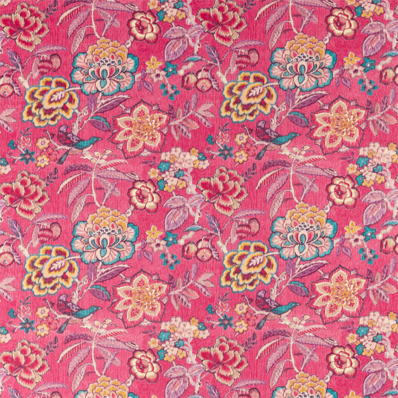 Indra Flower Fabric, Pink