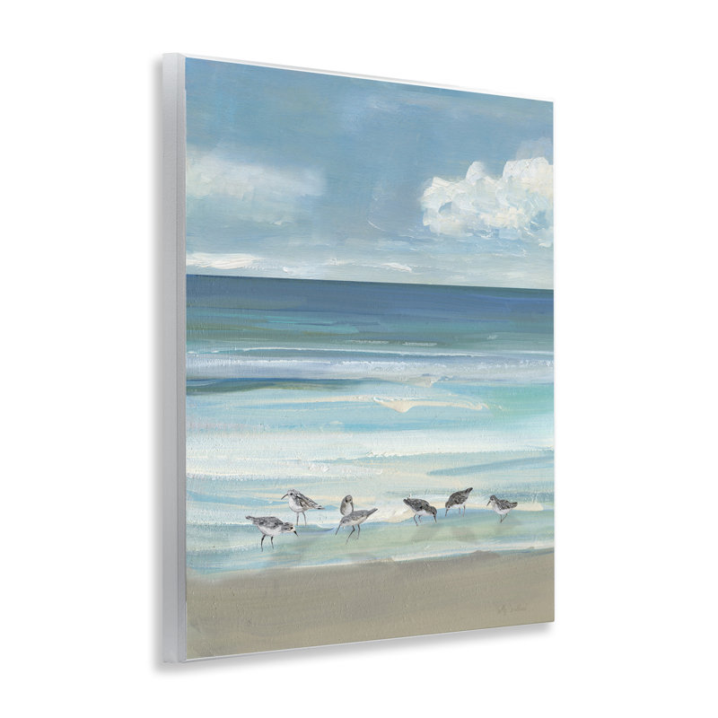 Plaque murale Gentle Waves Shore Birds, design par Sally Swatland