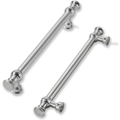 10 Pack Heavy-Duty Solid Metal Cabinet Pulls, Brushed Satin Nickel Handles For Kitchen Cabinets, Dressers, And Bathroom Hardware, 8 Inch Hole Center