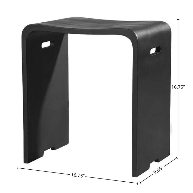 Tabouret de douche DAX Acrilyc, noir mat