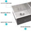 Évier de cuisine encastré à double cuve 60/40 33 x 19 x 10 po, qualité de fabrication en acier inoxydable de calibre 16, deux cuves profondes de 10 po, bonde arrière de 3,5 po pour les systèmes d'élimination des déchets standard, X rainures efficaces
