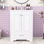 Meuble-lavabo moderne avec lavabo en céramique, tiroir, tablettes réglables et armoire à fermeture en douceur