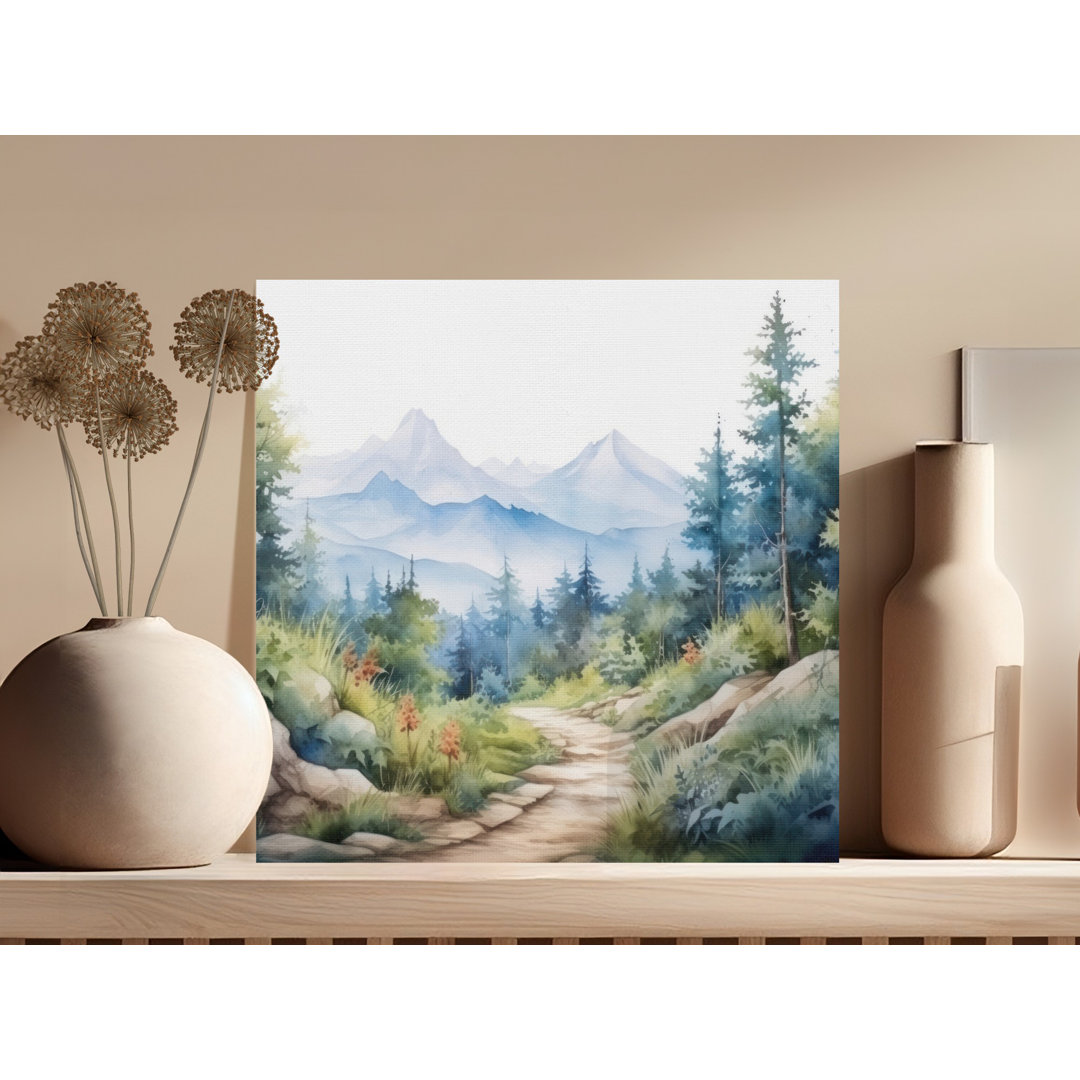 Serene Mountain Forest Path Wall Art