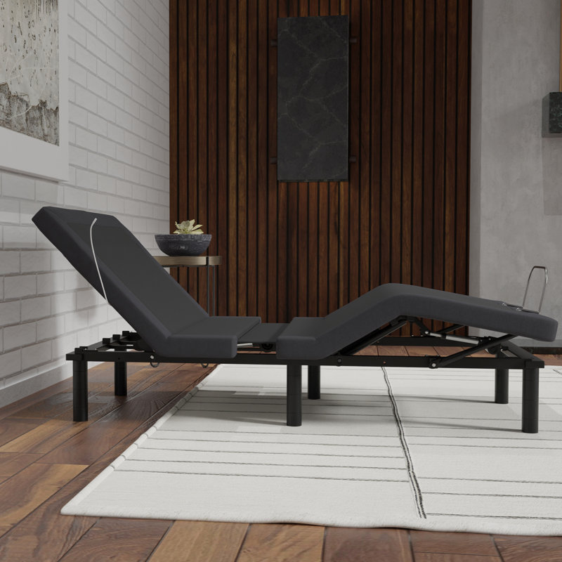 Lit réglable en métal simple TG: base de lit Glide Tech, Zero, Massages de tête avec commande vocale, gravité et télécommande à 16 boutons