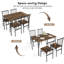 Ensemble de table de salle à manger pour 4 personnes, petite table de cuisine et chaises avec plateau en bois et pieds en métal, ensemble de table de salle à manger compact pour les appartements, robuste et peu encombrant-945911266-945911277