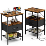 Ladislav End Table with Built-In Outlets