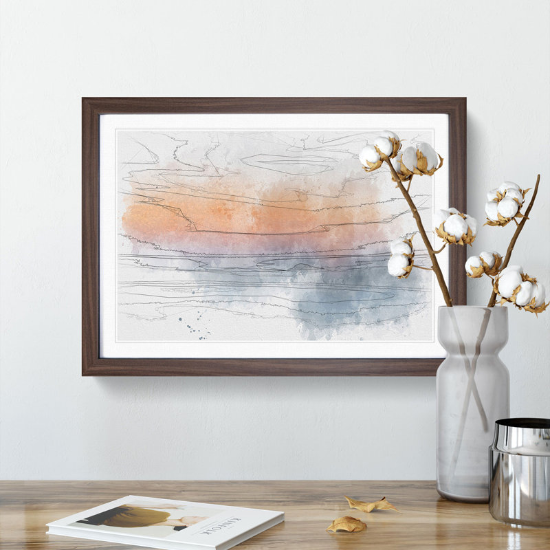 Beautiful Beach - Picture Frame Graphic Art Print, 36cm H x 48cm W x 2cm D, Walnut Framed