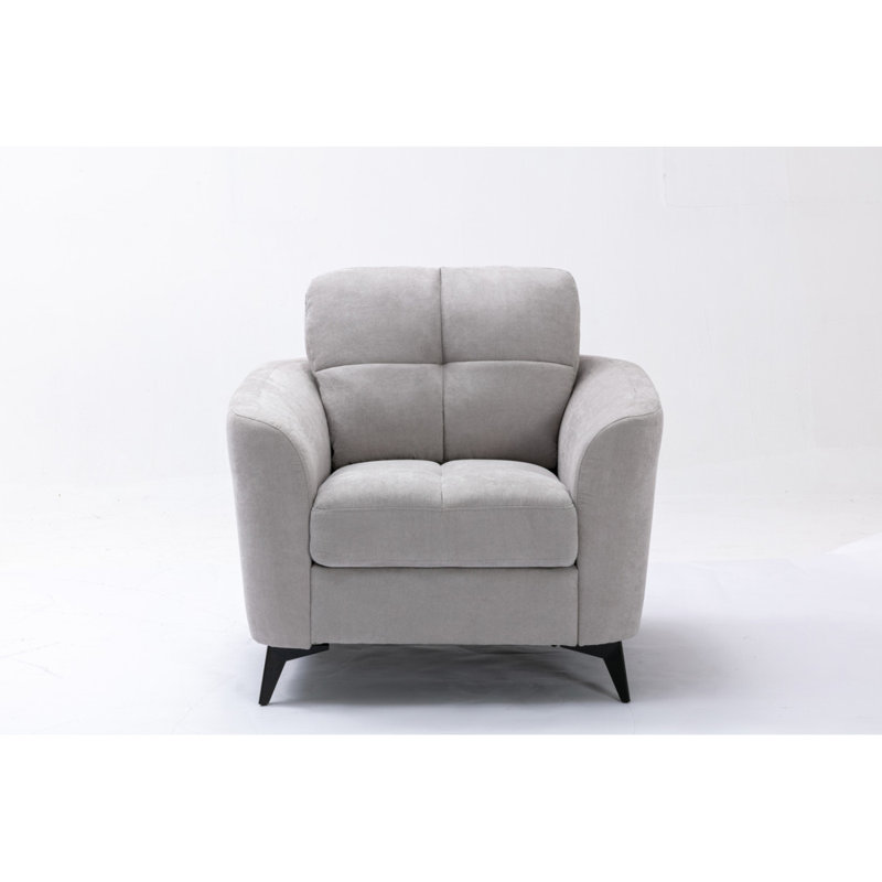 Woven Fabric Chair,Accent Chair,Modern Accent Chair,Wide Chair, Light Gray