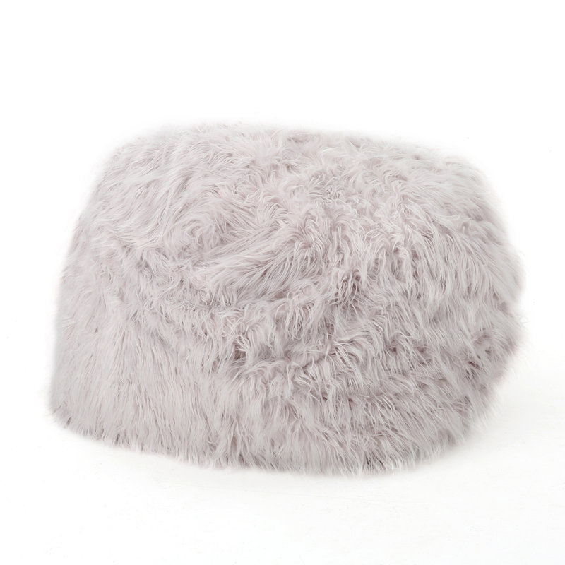 Fauteuil à billes classique en fausse fourrure, Fausse fourrure lavande