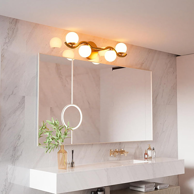 Éclairage pour salle de bain 4 lumières avec abat-jour blanc Lightdot | Éclairage antirouille à intensité variable pour la salle de bain, le salon, le miroir et l'armoire