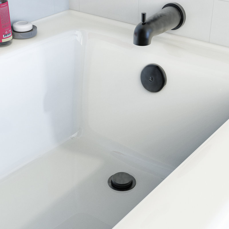 Drain bouchon de baignoire avec trop-plein, Noir mat