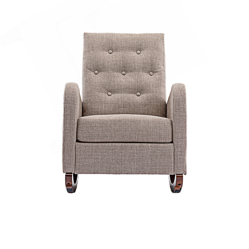 Chaise berçante à haut dossier, chaise de chambre de bébé et fauteuil à haut dossier moderne, Camel