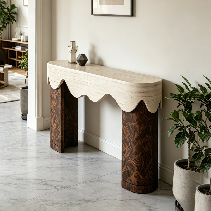 Table d'entrée moderne et élégante, 33.46" H x 54.33" W x 15.75" D