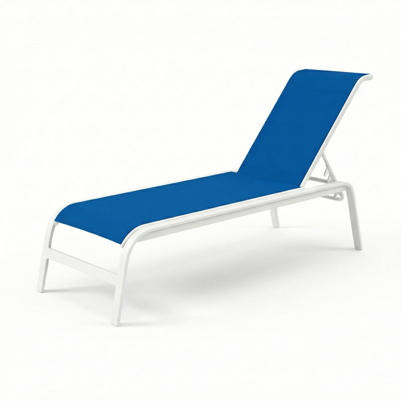 Chaise, Royal Blue Sling/River White
