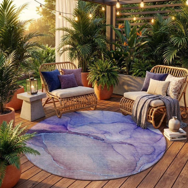 Tapis d'intérieur rond 8 po