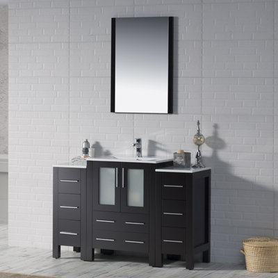 Ensemble de meuble-lavabo de salle de bain simple avec miroir 49 po Mance
