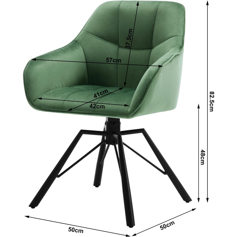Malkin 48cm H Velvet Upholstered Armchair, Green