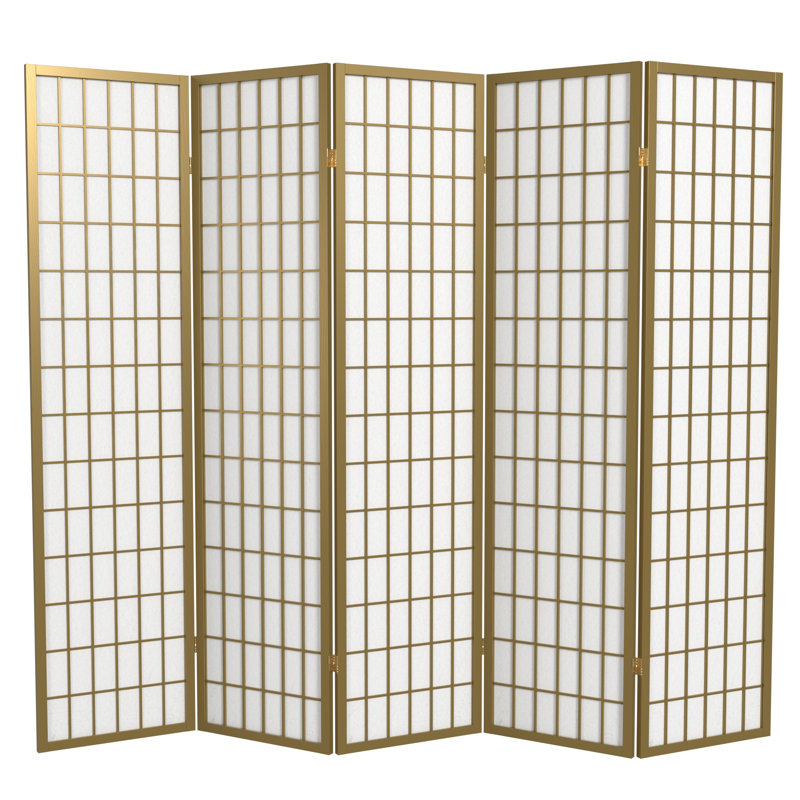 Paravent Shoji pliable Alex 70'' H, 5, Gold