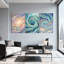 «Abstract Cosmic Swirls», ensemble de 3 impressions sur toile-101380868