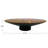 Round Acacia Wood Pedestal with Metal Base