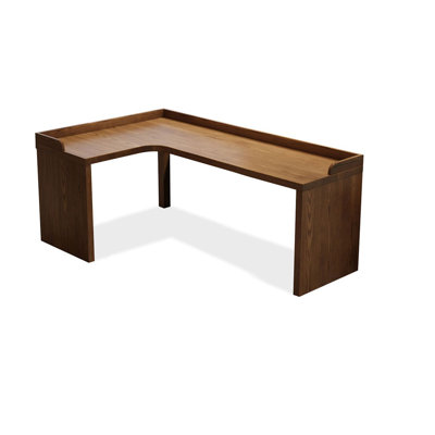 Light walnut L-Shaped Solid Wood desks