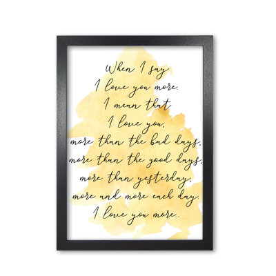 Love You More - Print