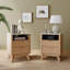 Table de chevet 18 po avec station de charge et plateau en faux marbre-571692444