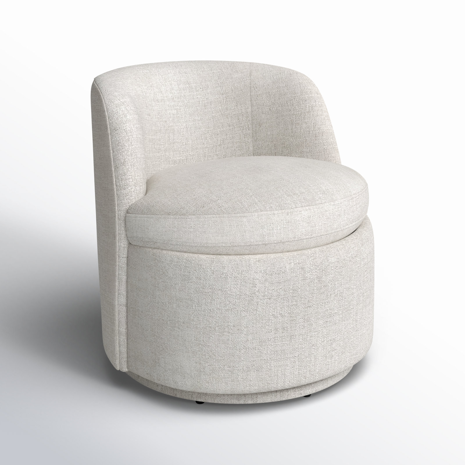 Swivel Barrel Chair, Nathan Wheat Performance Tweed