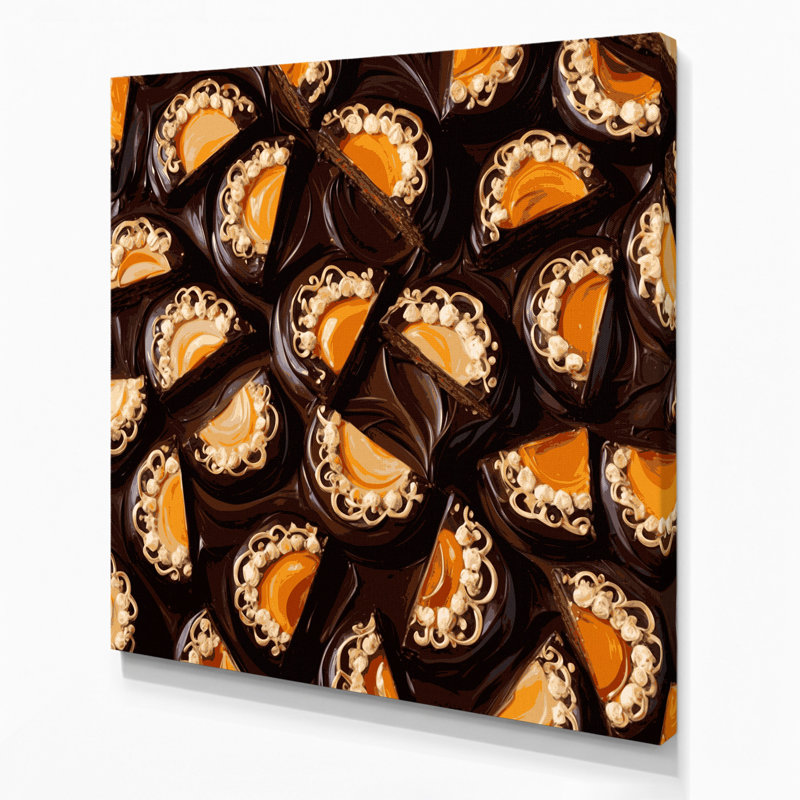 Art mural sur toile Desserts Sachertorte, H 12 po x l 12 po