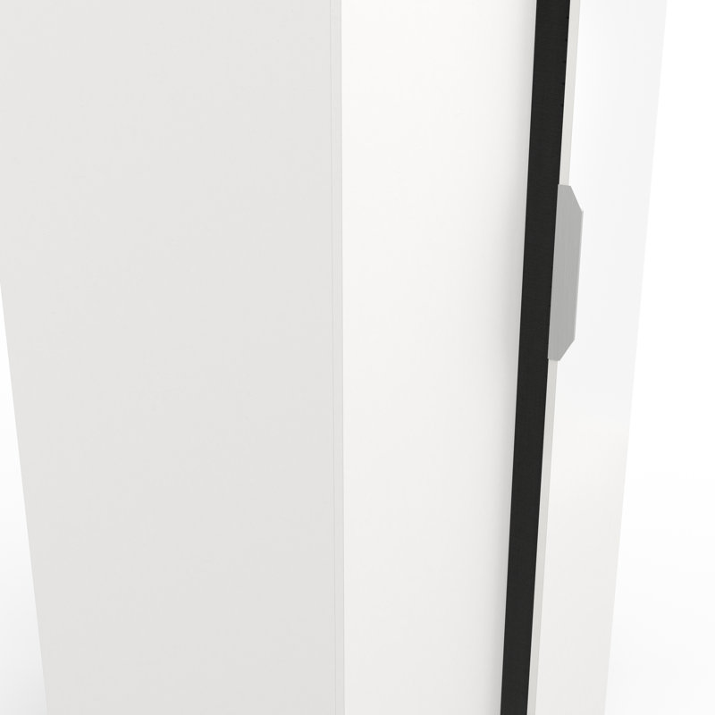 Novaly 2 Door Manufactured Wood Wardrobe, White, 203cm H x 79.4cm W x 51.1cm D