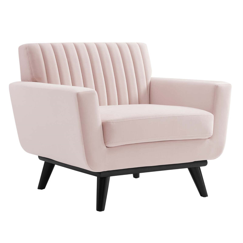 Fauteuil Modway Engage, Velours rose