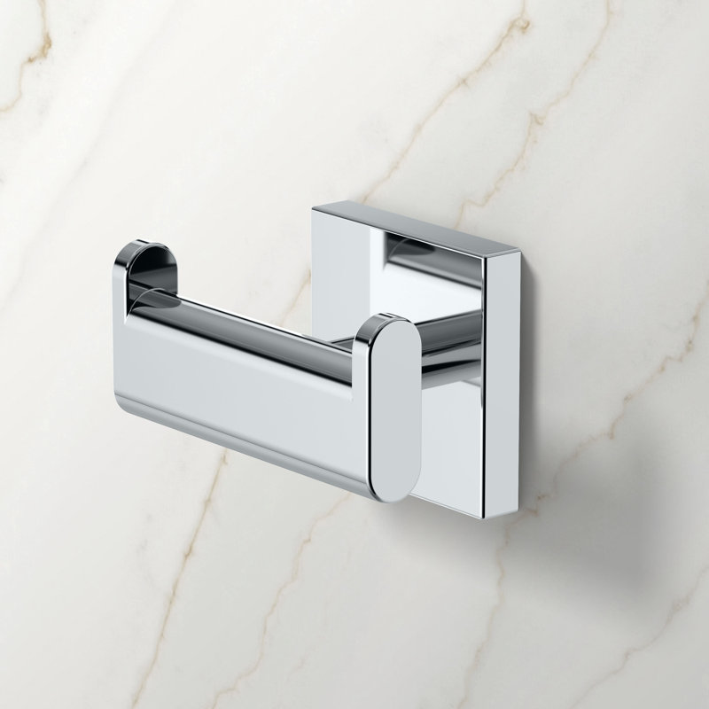 Crochet double pour peignoir Elevate | Crochet mural pour peignoir de salle de bain, Chrome