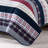 Navy Blue Striped Washed Cotton Quilt Set-591300790